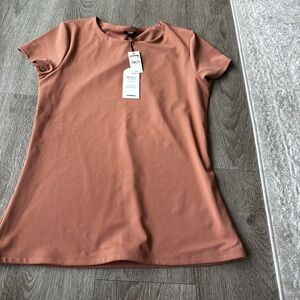 Express Women's Peach Short Sleeve Top